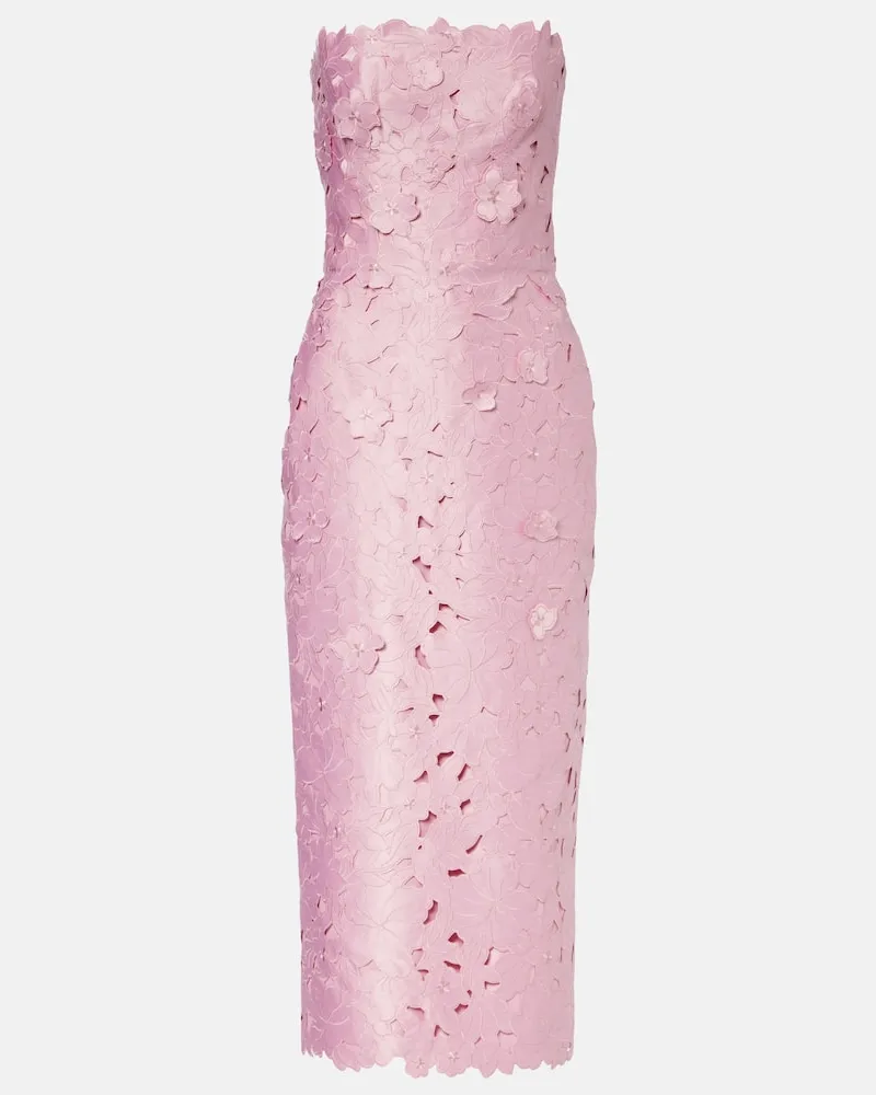 COSTARELLOS Cocktailkleid Astelle aus Guipure-Spitze Rosa
