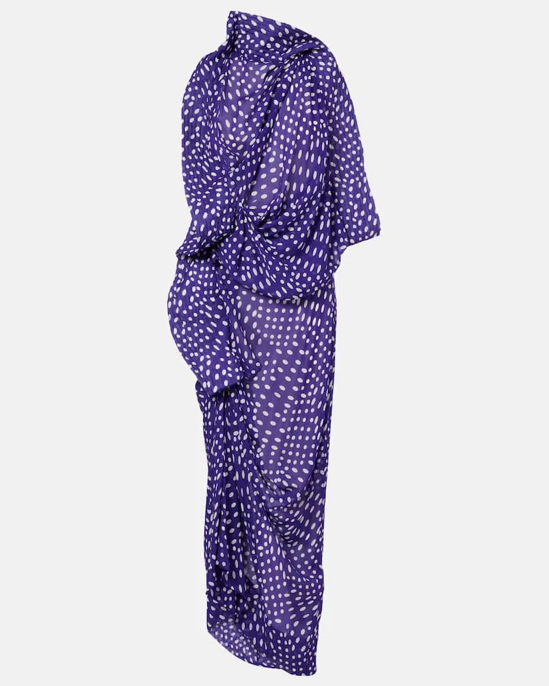 Dries van Noten Midikleid aus Satin Violett