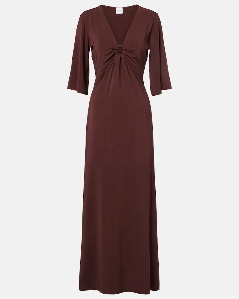 Max Mara Midikleid Riga aus Jersey Braun