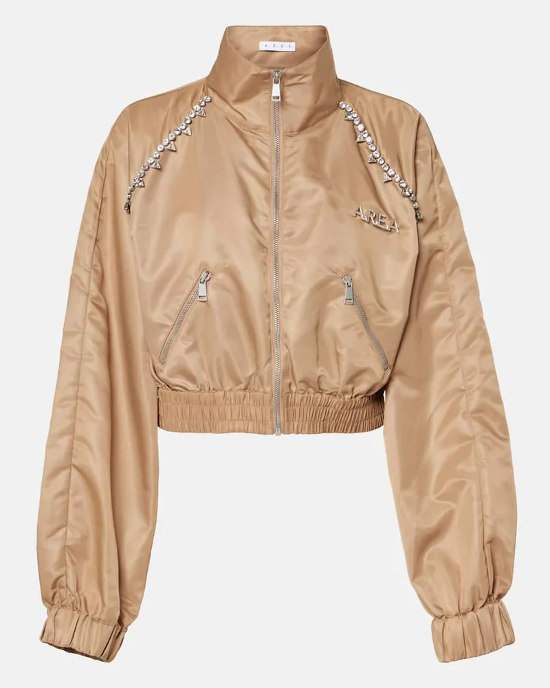 Area Trainingsjacke mit Kristallen Braun