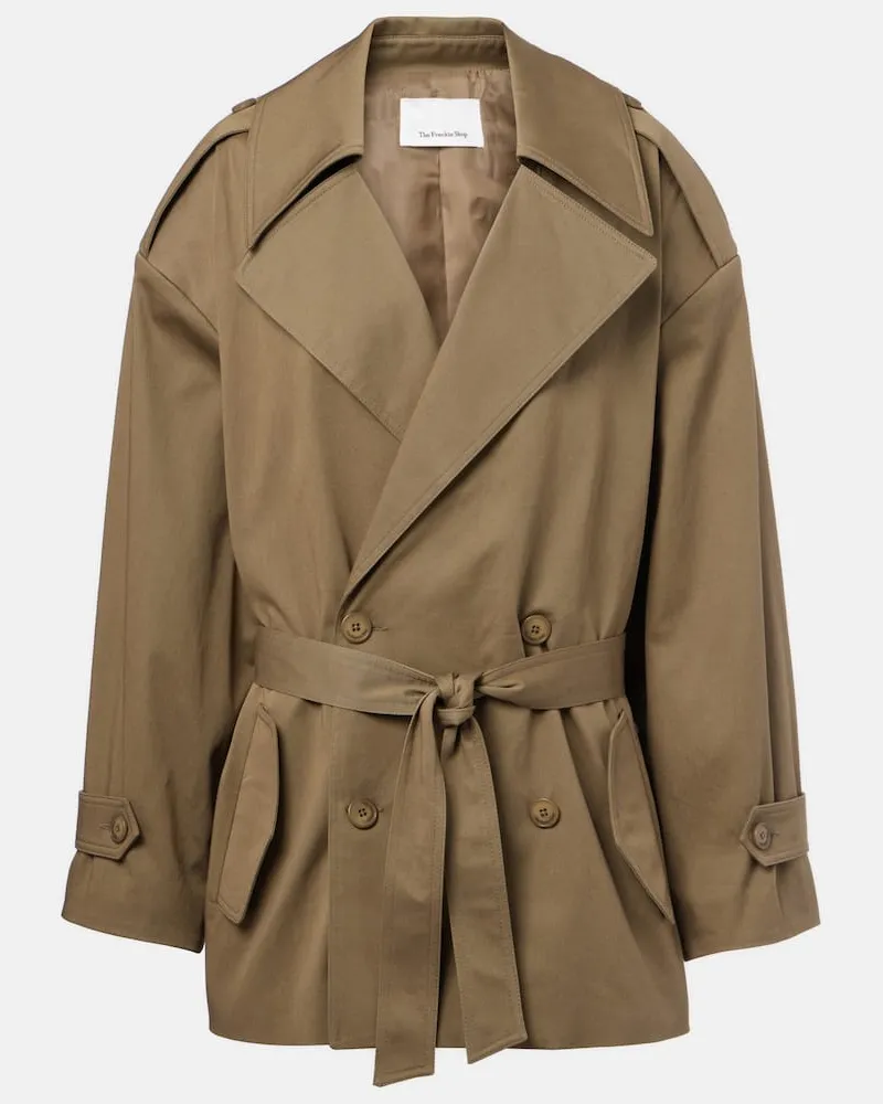 FRANKIE Shop Cropped-Trenchcoat Zurich aus Baumwolle Grün