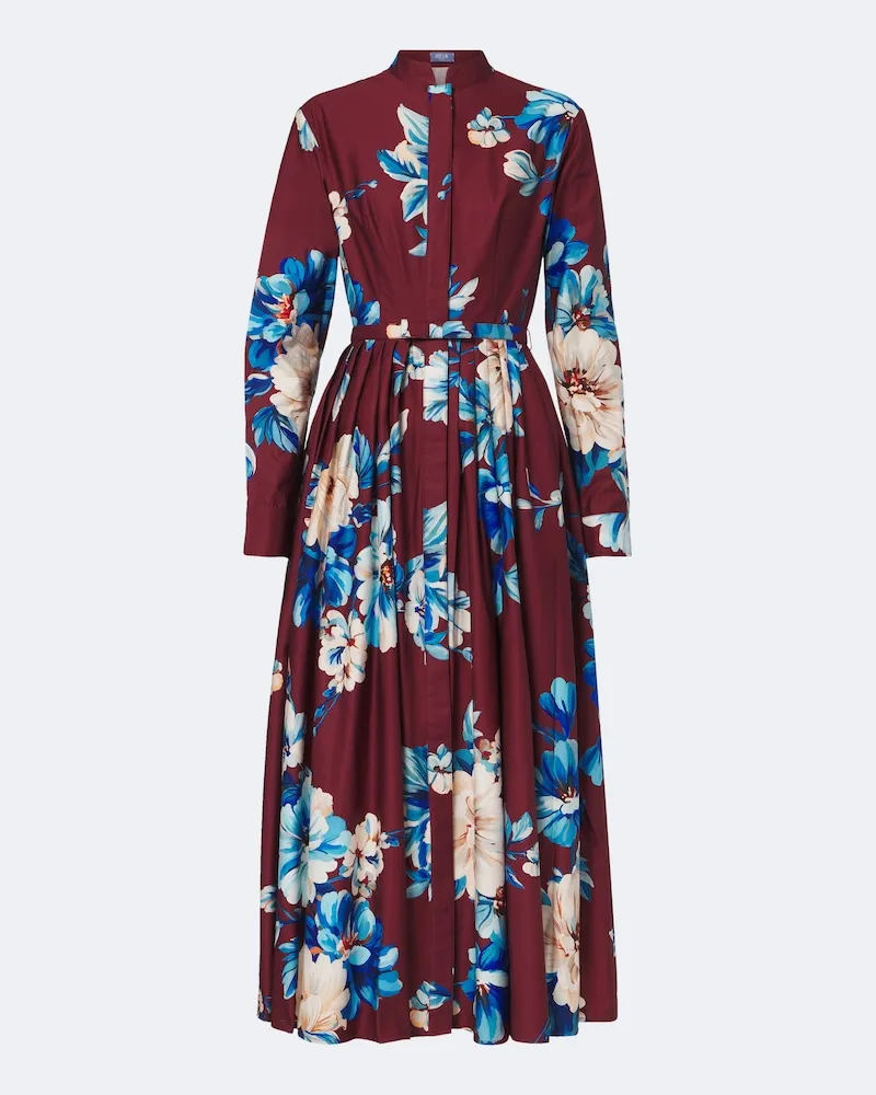 LEO LIN Hemdblusenkleid Zara aus Baumwolle Multicolor