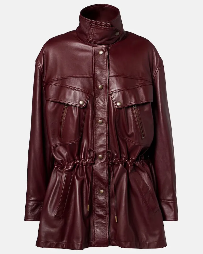 Chloé Chloé Lederjacke Burgunderrot