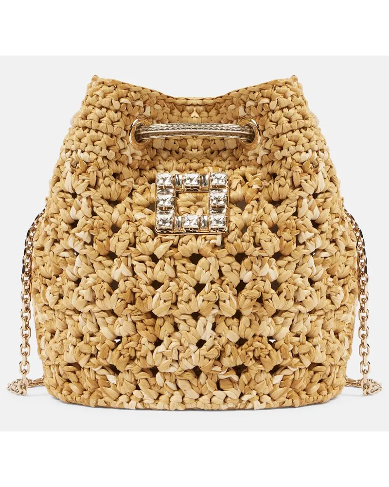 Roger Vivier Verzierte Bucket-Bag Tres Vivier Beige