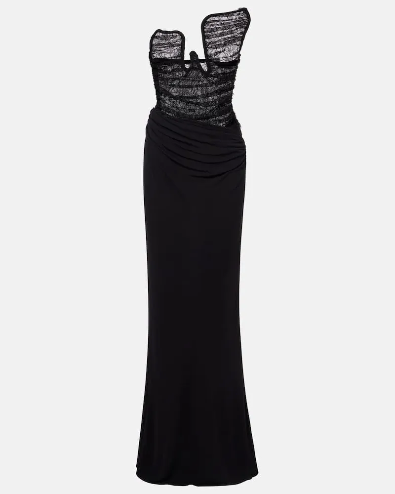 Christopher Esber Robe Salacia mit Spitze Schwarz