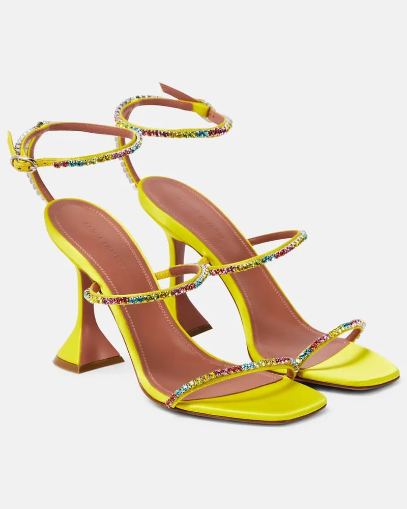 Amina Muaddi Verzierte Sandalen Gilda 95 Gelb