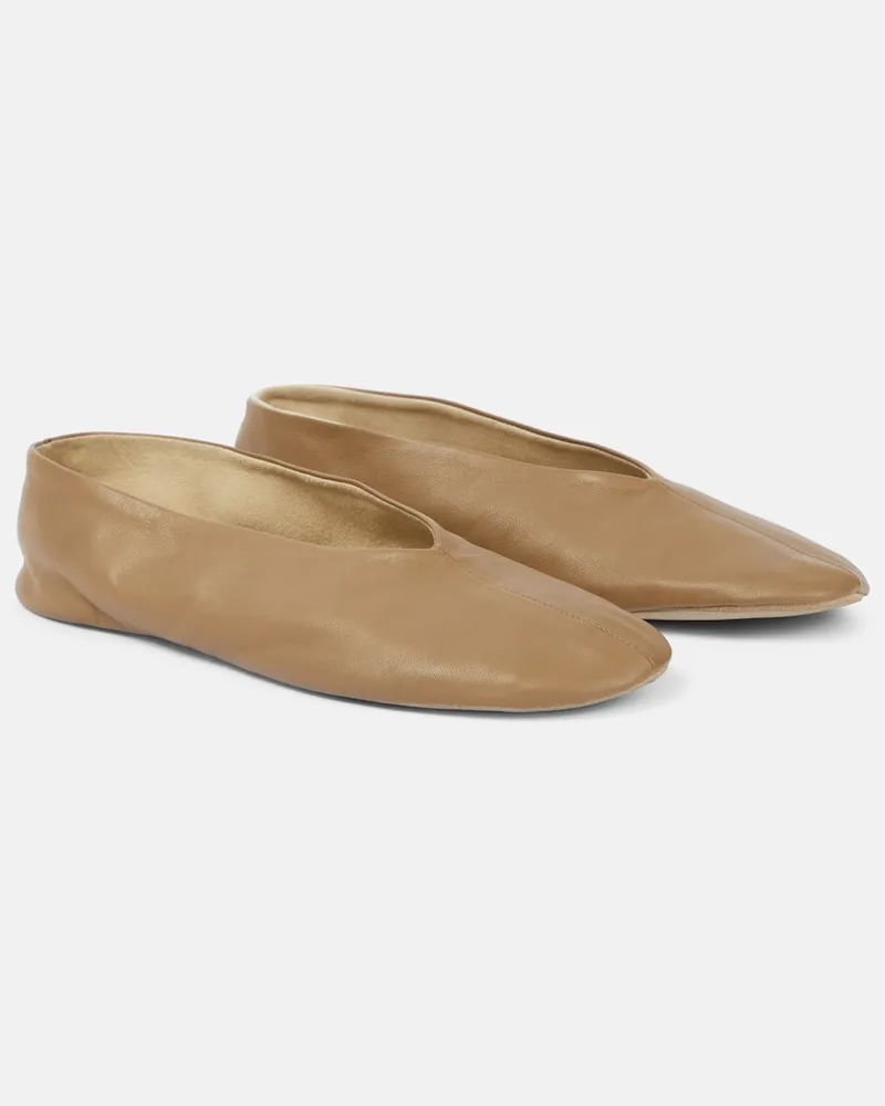 The Row Slip-Ons Stella aus Leder Beige
