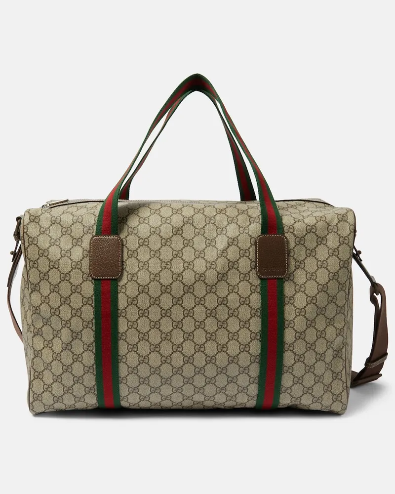 Gucci Weekender GG Supreme Large aus Canvas Beige