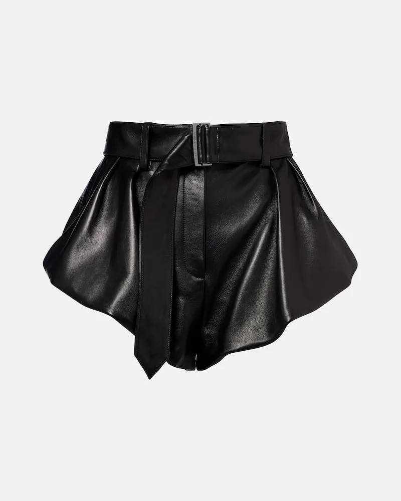 Magda Butrym High-Rise Shorts aus Leder Schwarz