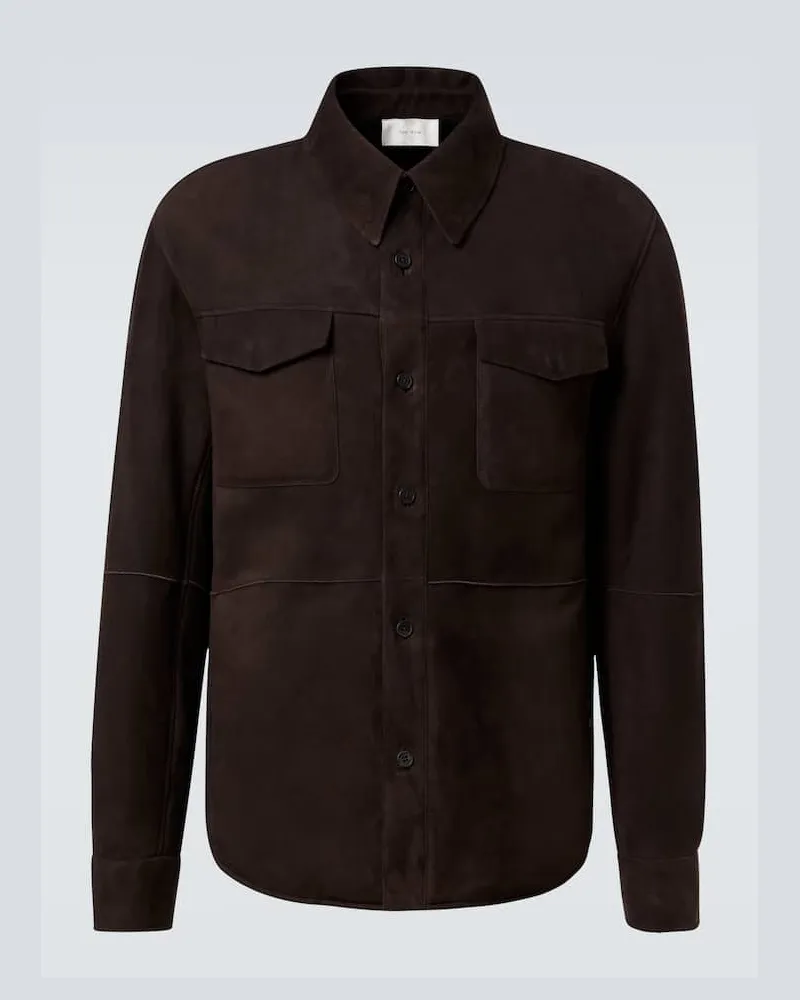 The Row Jacke Bento aus Veloursleder mit Shearling Braun