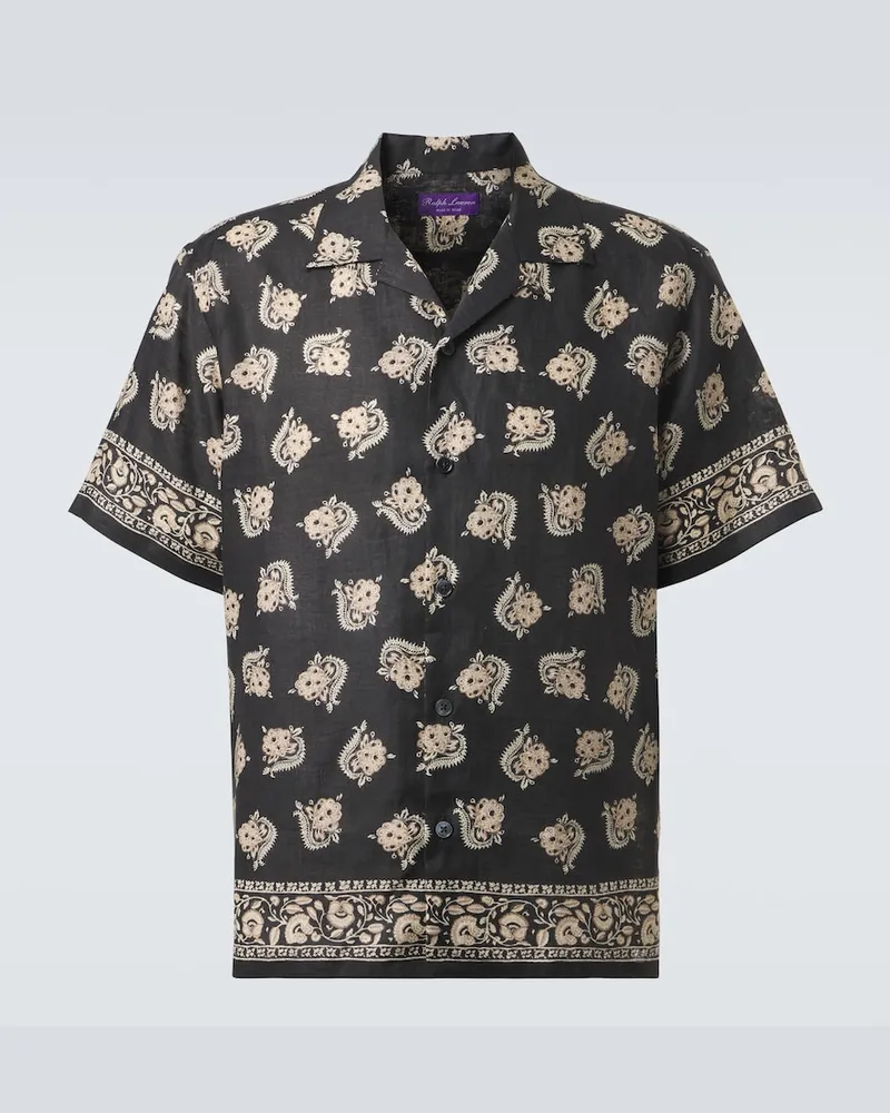 Ralph Lauren Hemd aus Leinen Schwarz