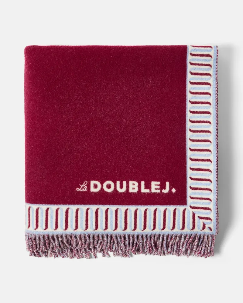 La DoubleJ Decke Dove aus Wolle und Kaschmir Burgunderrot