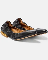 Dries van Noten Ballerinas aus Leder Schwarz