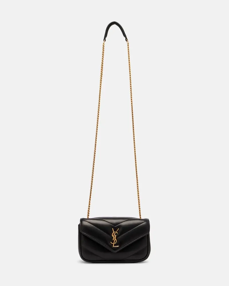 Saint Laurent Schultertasche Lou Lou Mini aus Leder Schwarz