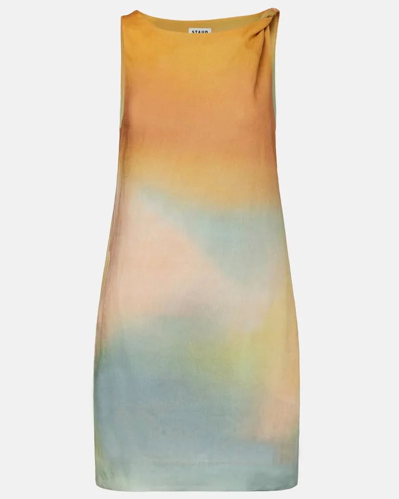 STAUD Minikleid Boa aus Leinen Multicolor