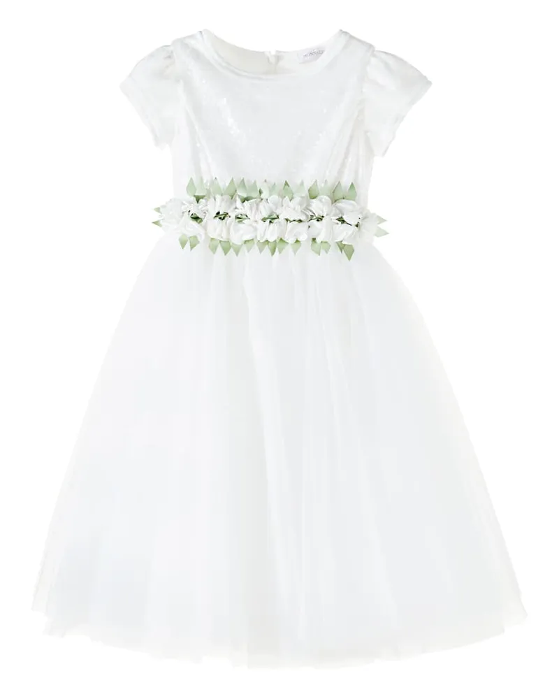 Monnalisa Kleid aus Tüll mit Pailletten Weiß