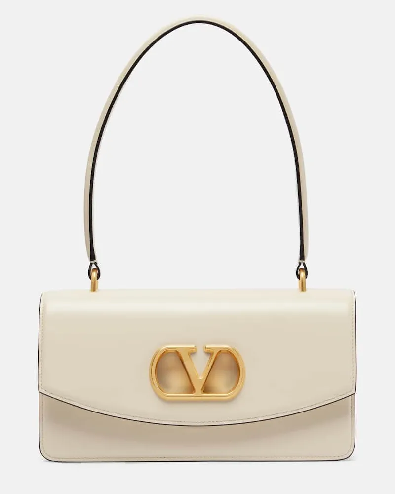 Valentino Garavani Schultertasche Vain VLogo aus Leder Weiß