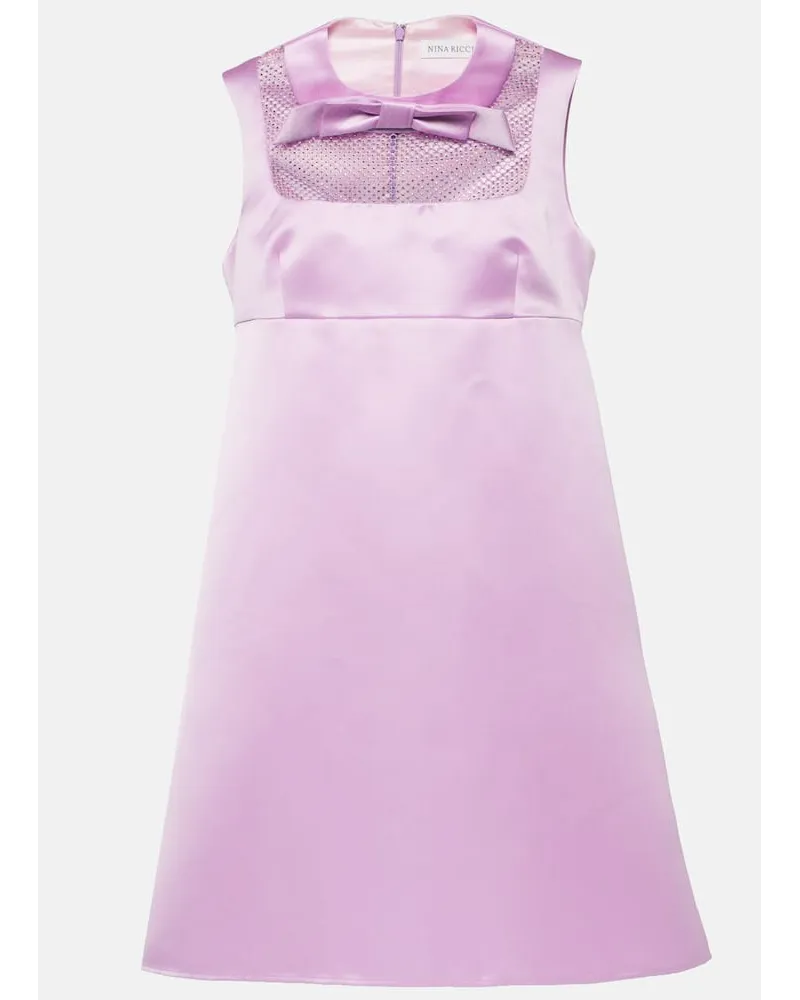 Nina Ricci Verziertes Minikleid aus Satin Pink