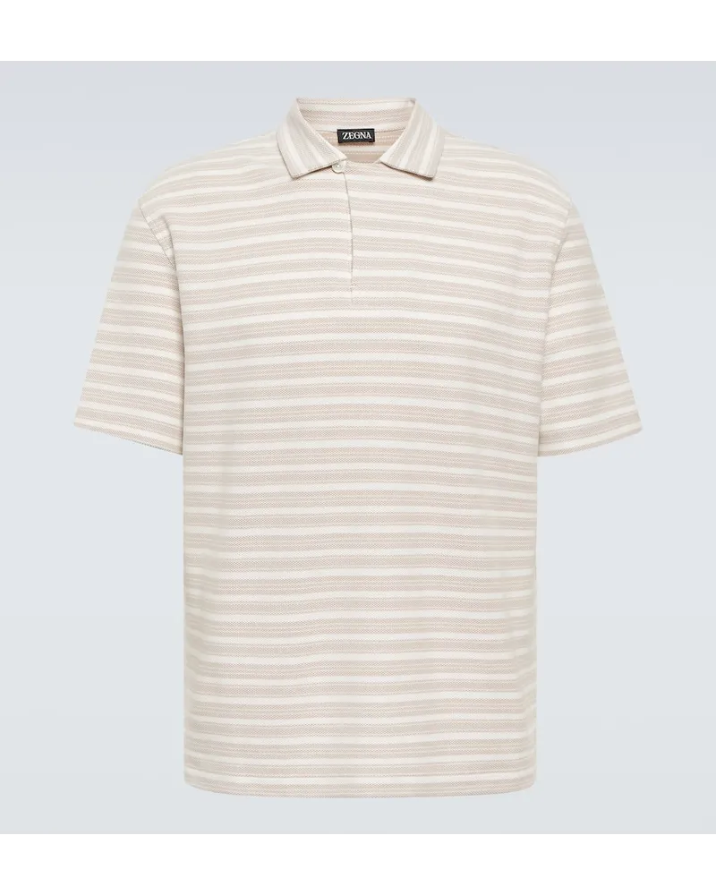Ermenegildo Zegna Polohemd aus Baumwolle Beige