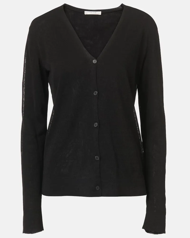 The Row Cardigan Jheel aus einem Leinengemisch Schwarz