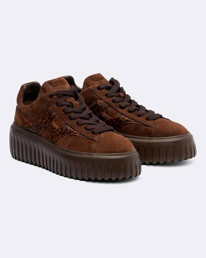 Hogan Plateau-Sneakers H645 aus Leder Braun