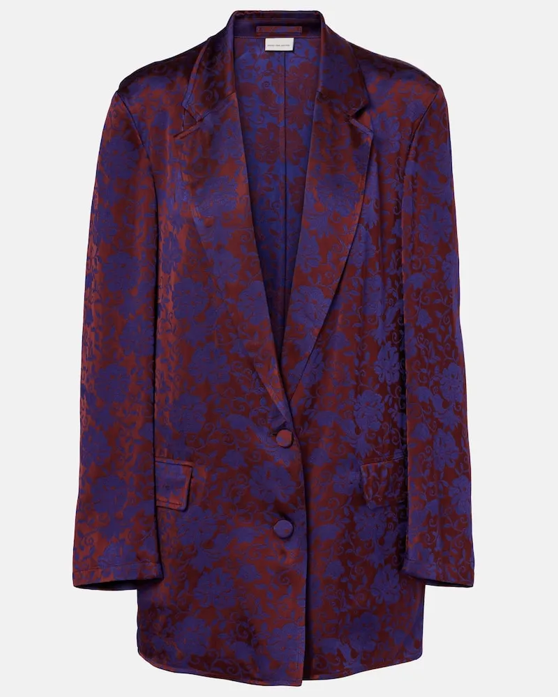 Dries van Noten Blazer aus Jacquard Burgunderrot