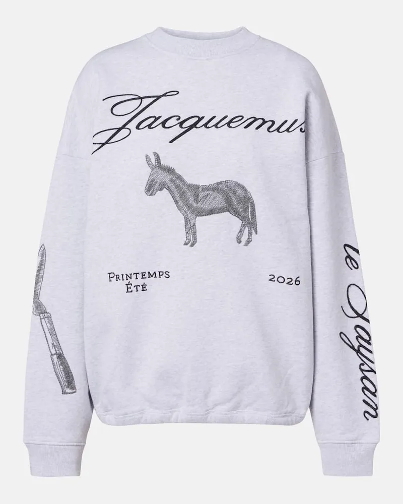 Jacquemus Besticktes Sweatshirt Ane aus Baumwolle Grau