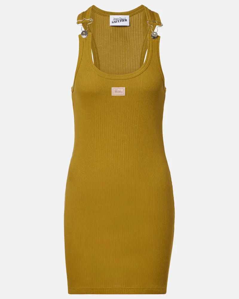 Jean Paul Gaultier Minikleid aus Rippstrick Grün