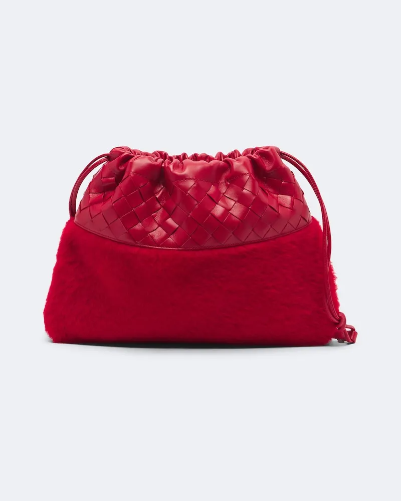 Bottega Veneta Clutch Dustbag Small aus Leder Rot