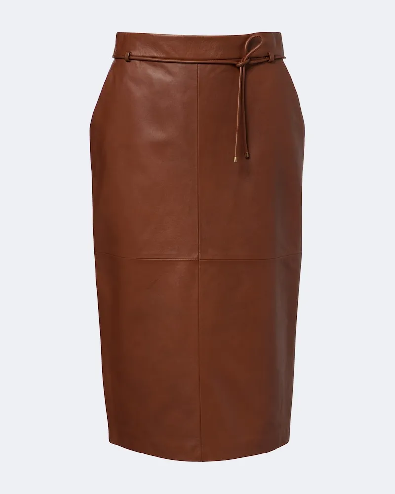 Max Mara Midirock aus Leder Braun
