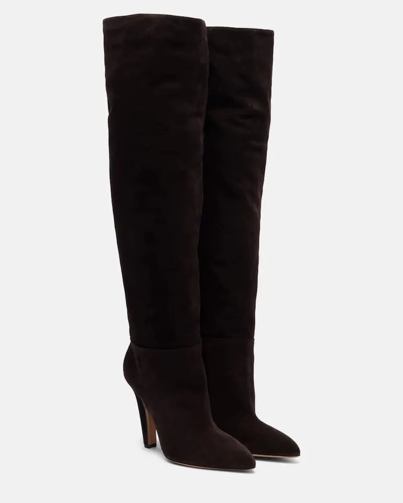 Paris Texas Overknee-Stiefel Elsa 100 aus Veloursleder Schwarz