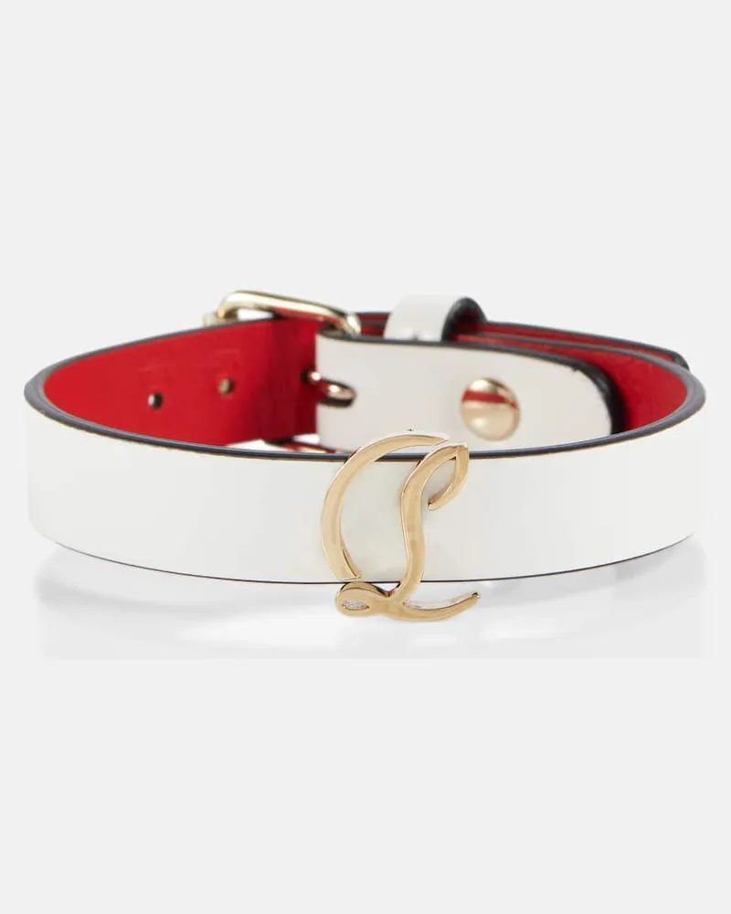 Christian Louboutin Armband CL aus Leder Weiß