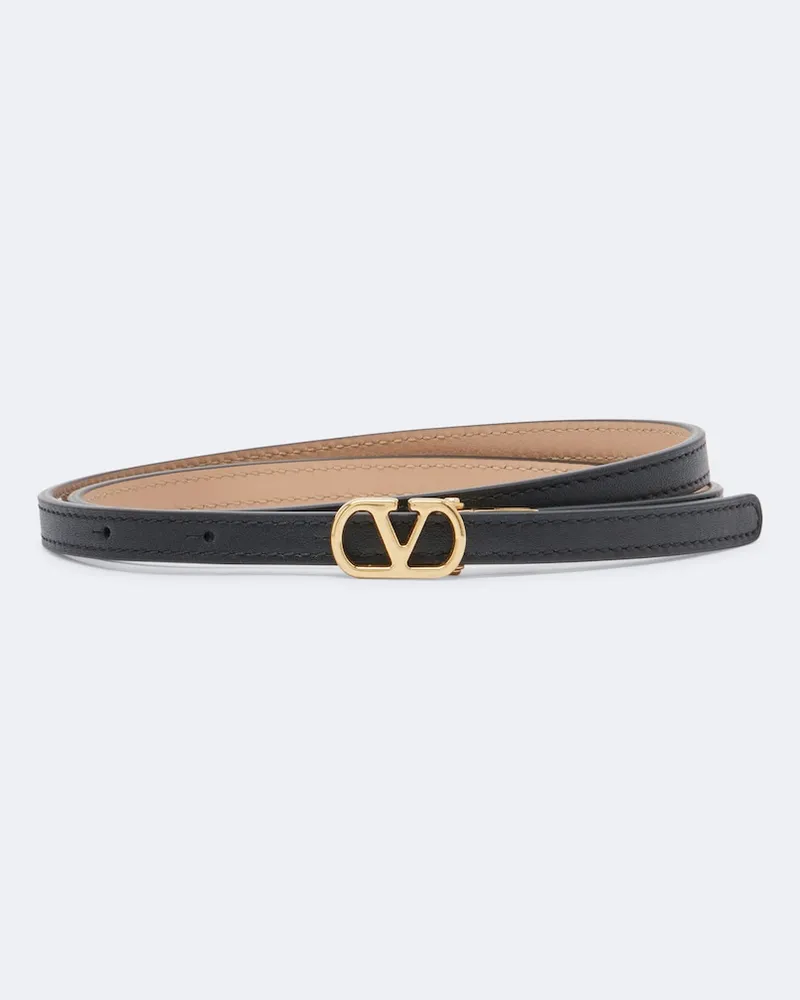 Valentino Garavani Wendbarer Gürtel VLogo Signature aus Leder Schwarz