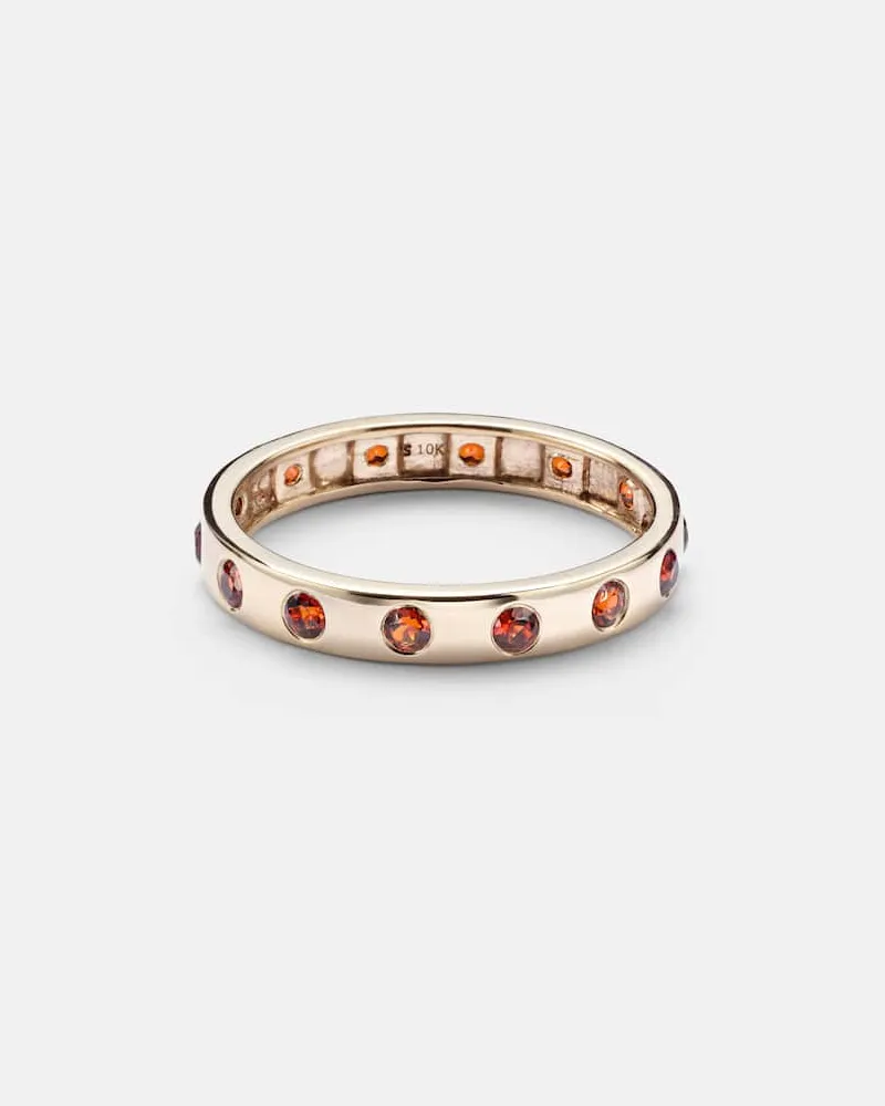 Stone & Strand Ring aus 10kt Gelbgold mit Granat Gold