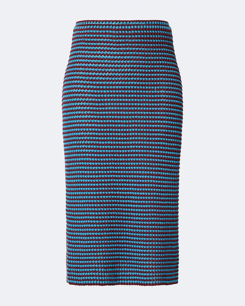 Alaïa Alaïa Bleistiftrock aus Häkelstrick Blau