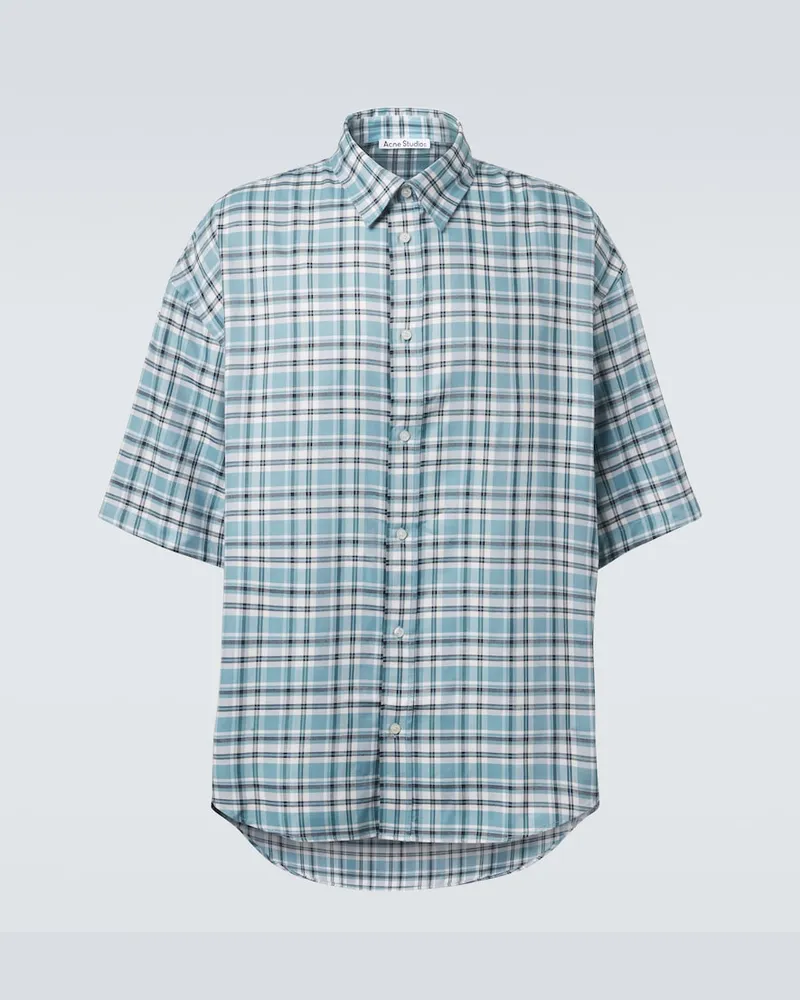 Acne Studios Oversize-Hemd aus Flanell Blau