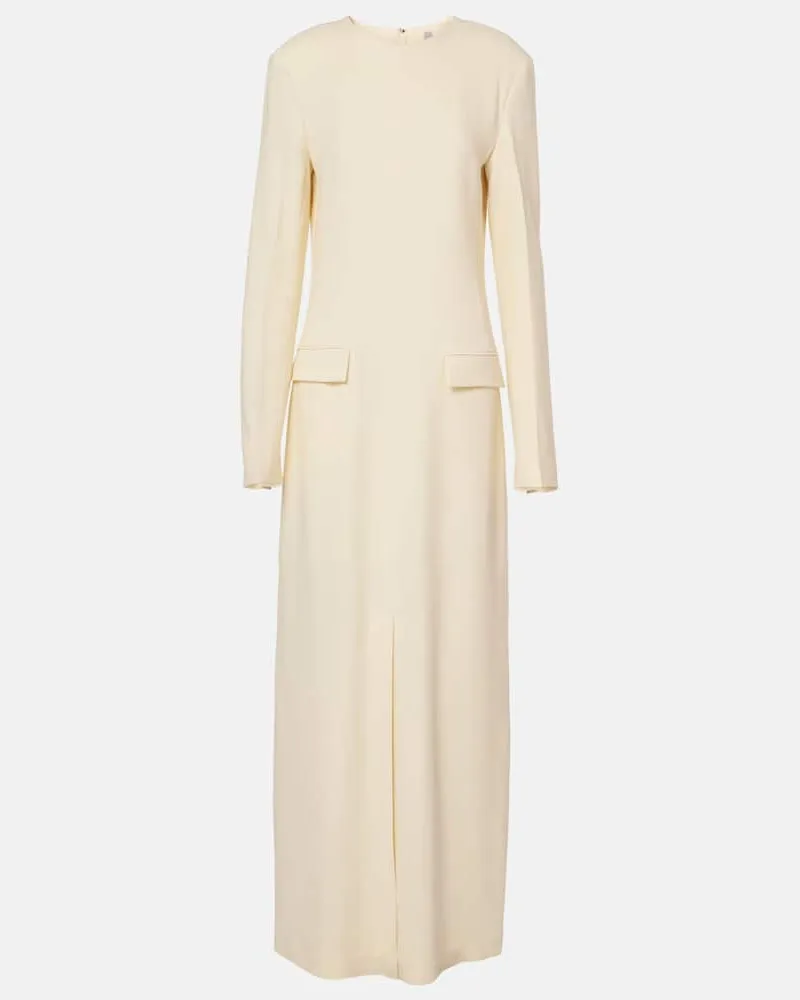 Totême Maxikleid Pocket aus Crêpe Beige