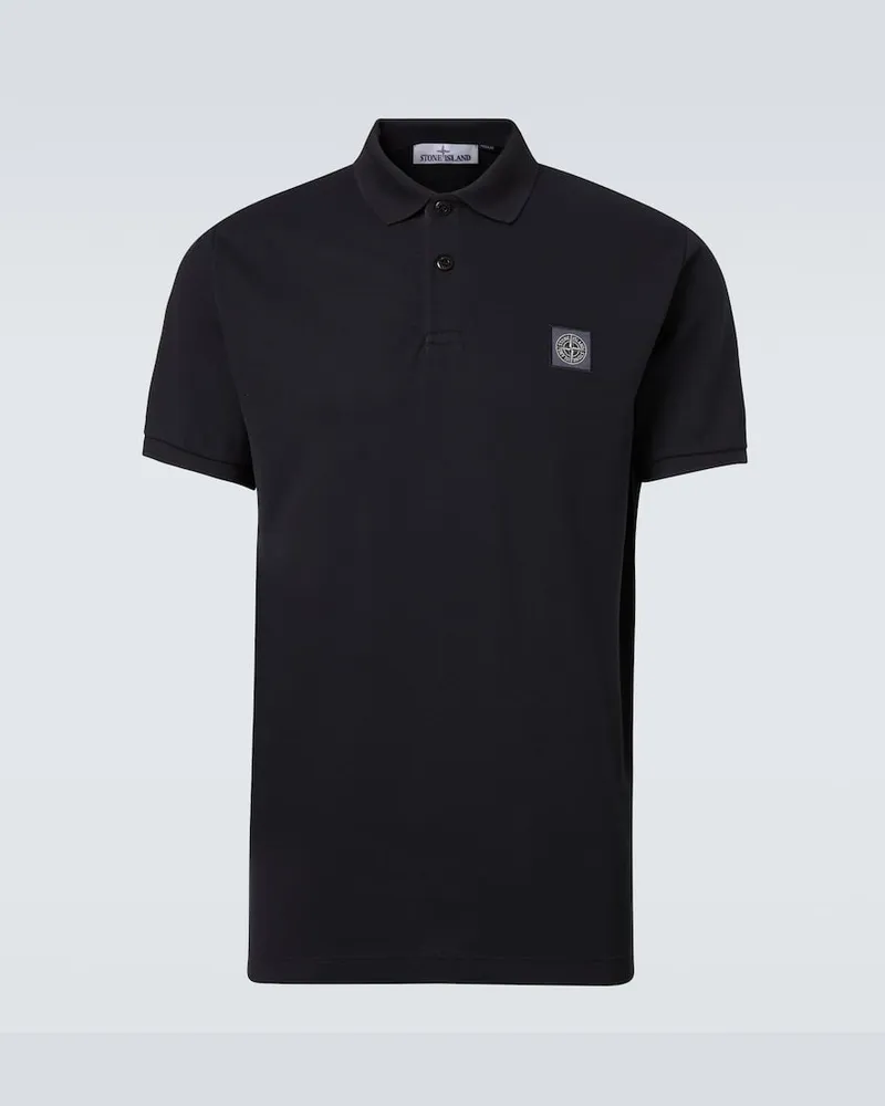 Stone Island Polohemd Compass aus Baumwoll-Piqué Blau