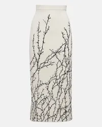 Alexander McQueen High-Rise-Bleistiftrock aus Jacquard Weiss