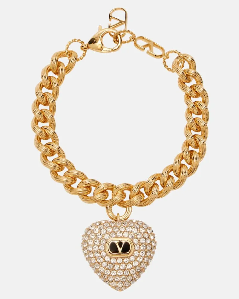 Valentino Garavani Armband Coeur Royal VLogo mit Kristallen Gold