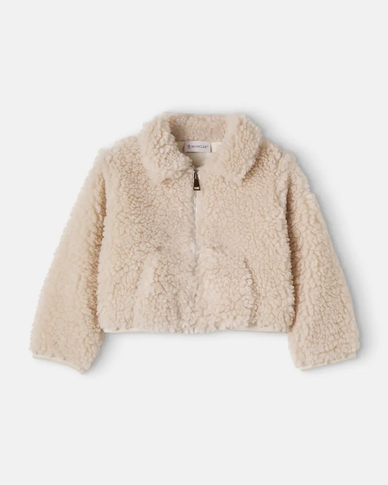 Moncler Jacke aus Teddyfell Weiß