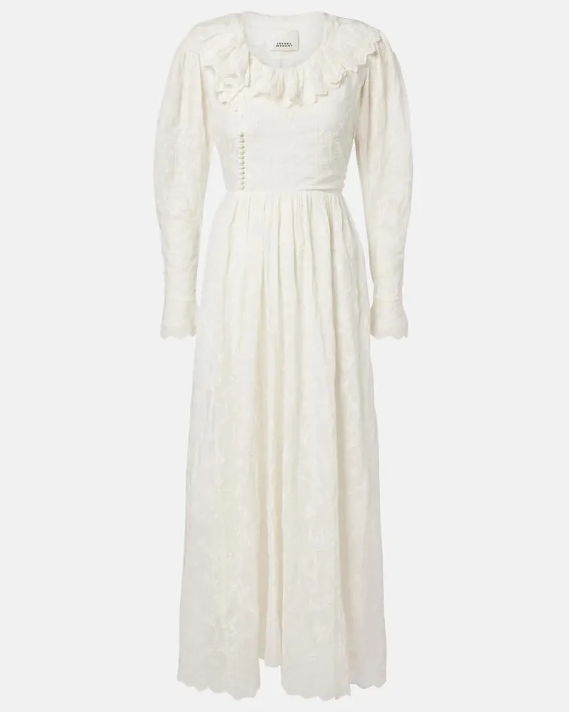 Isabel Marant Maxikleid Zoen aus Baumwolle und Seide Weiß