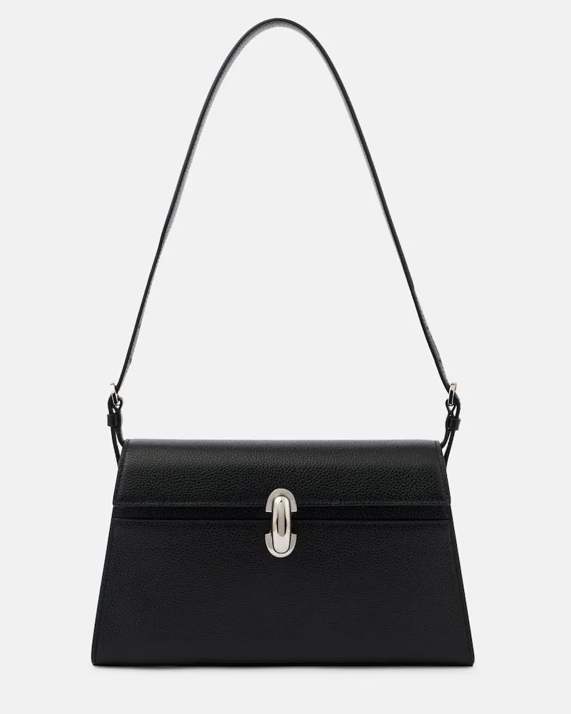 SAVETTE Schultertasche Symmetry 26 aus Leder Schwarz