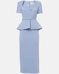 Roland Mouret Midikleid aus einem Seidengemisch Blau