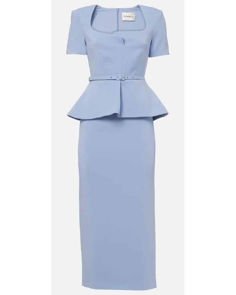 Roland Mouret Midikleid aus einem Seidengemisch Blau