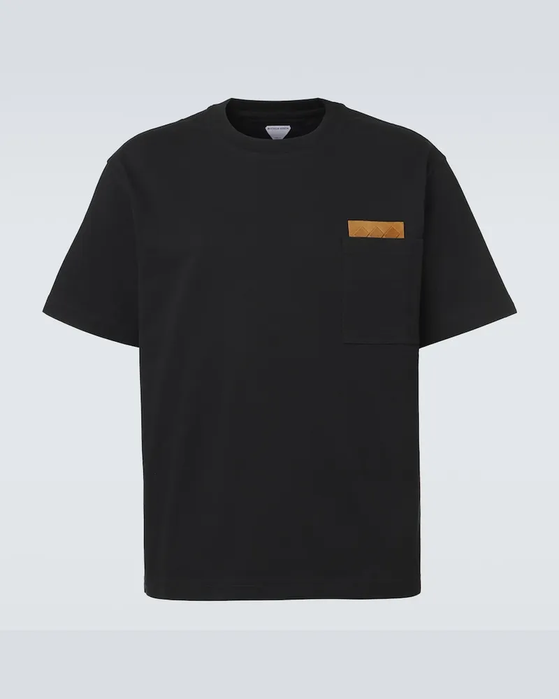 Bottega Veneta T-Shirt Intrecciato aus Baumwoll-Jersey Schwarz