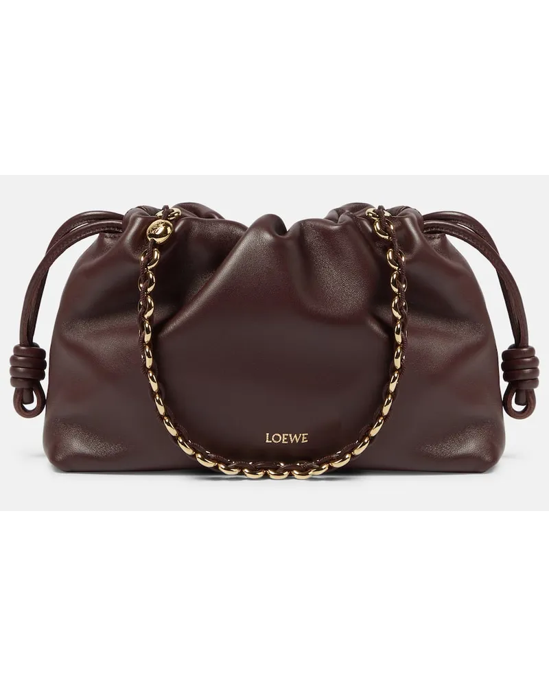 Loewe Clutch Flamenco aus Leder Burgund