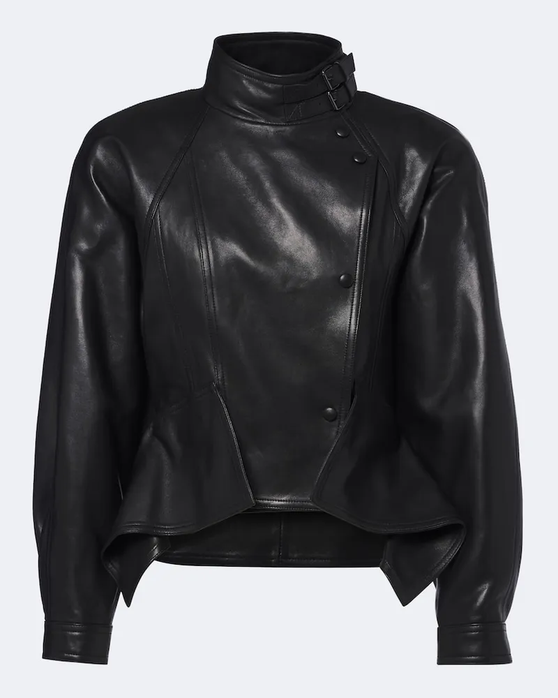 Balmain Jacke aus Leder Schwarz