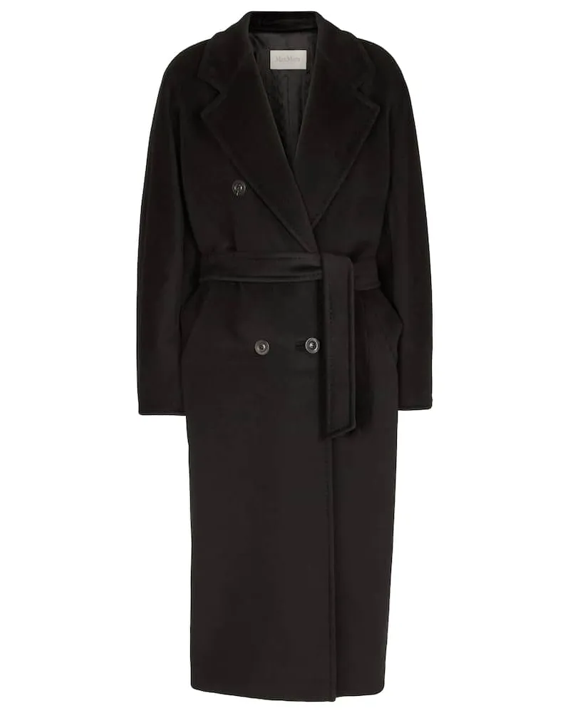 Max Mara Mantel Madame aus Wolle und Kaschmir Schwarz