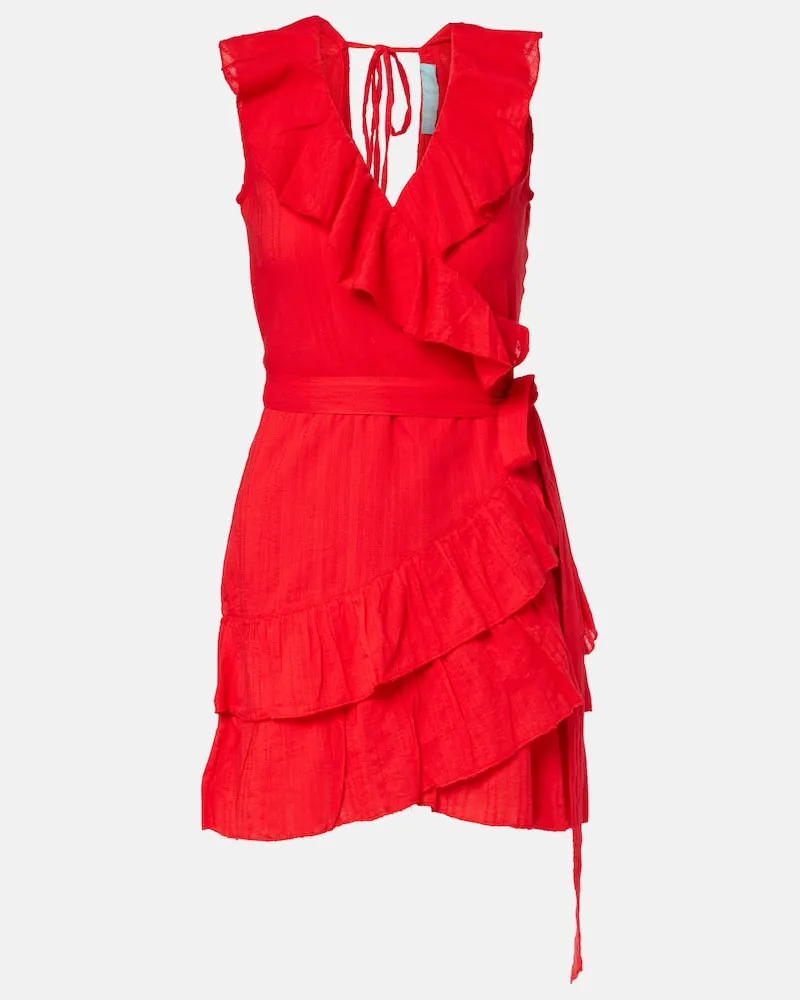 Melissa Odabash Wickelkleid Molly aus Baumwolle Rot